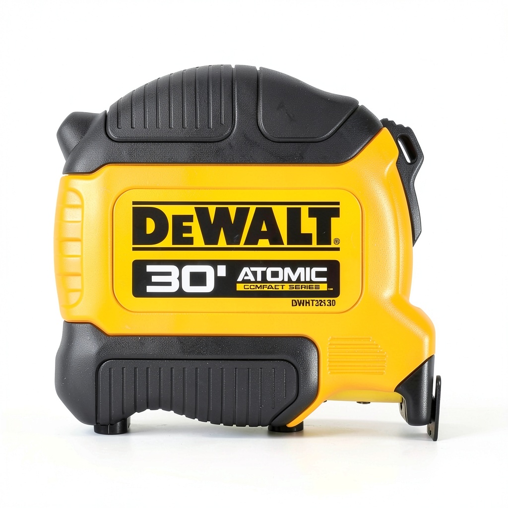 Installing DEWALT 16ft Tape Measure Compact Grip Model DWHT38130S on a wooden workbench