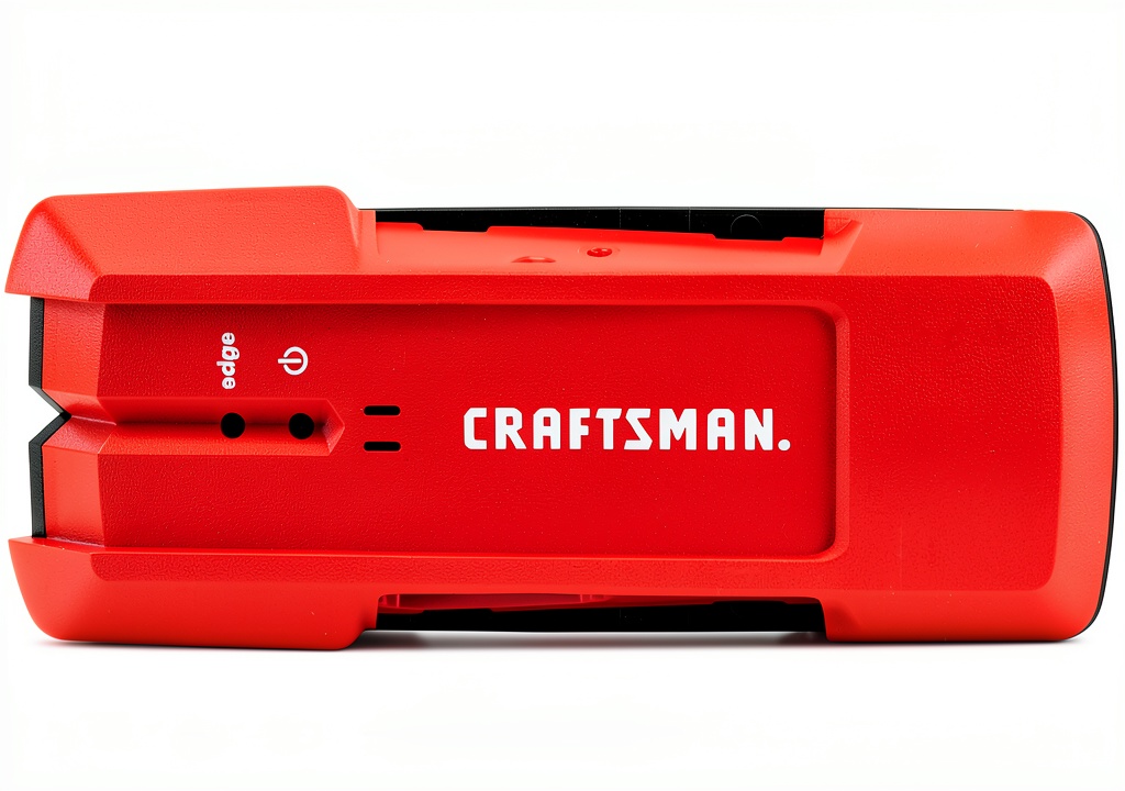 CRAFTSMAN stud sensor detecting stud edges on a wall with wallpaper