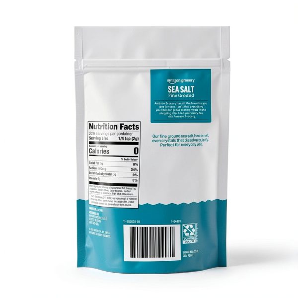 Amazon Grocery Fine Ground Sea Salt 16 Ounce Bag-1