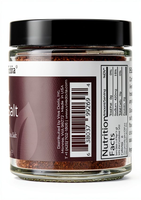 Hickory Smoked Sea Salt Viva Doria Gourmet Reclosable Glass-2
