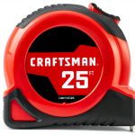 CRAFTSMAN Tape Measure 25 Foot Red Rubber Grip Fractions-0